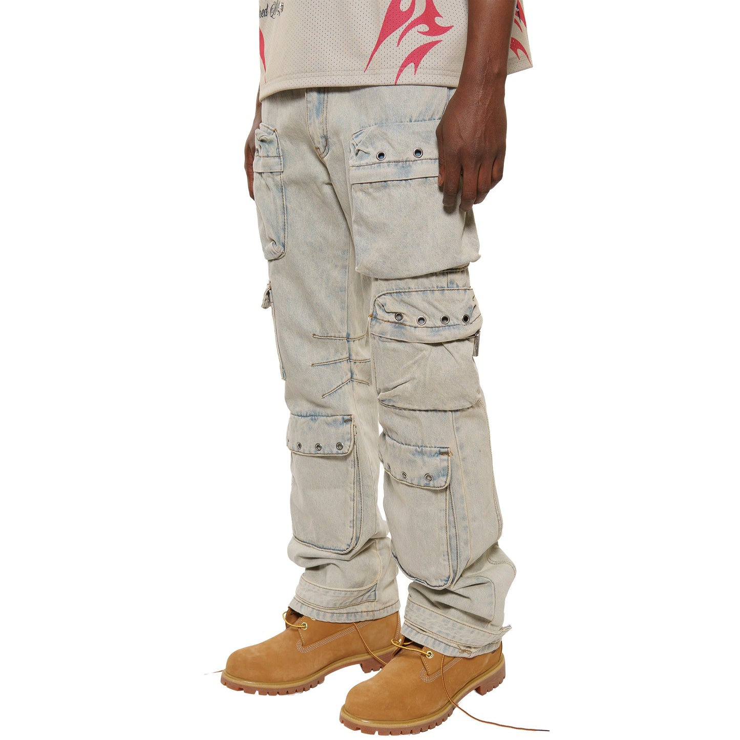 Multi cargo baggy fit denim pant By Vicious-2