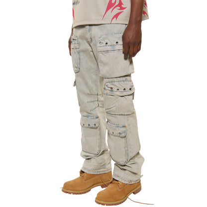 Multi cargo baggy fit denim pant By Vicious-2