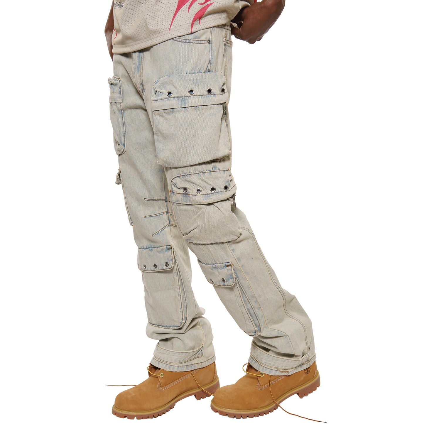 Multi cargo baggy fit denim pant By Vicious-3
