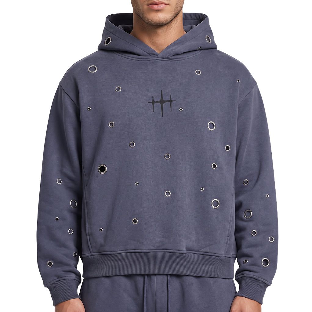 Unknown Garment-dyed, heavyweight cotton fleece cropped pullover hoodie by Unknown, view 8