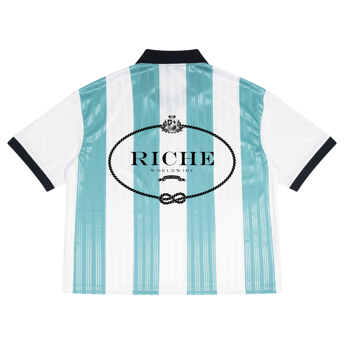 Duality Striped Collared Soccer Jersey by Vie+Riche, view 4