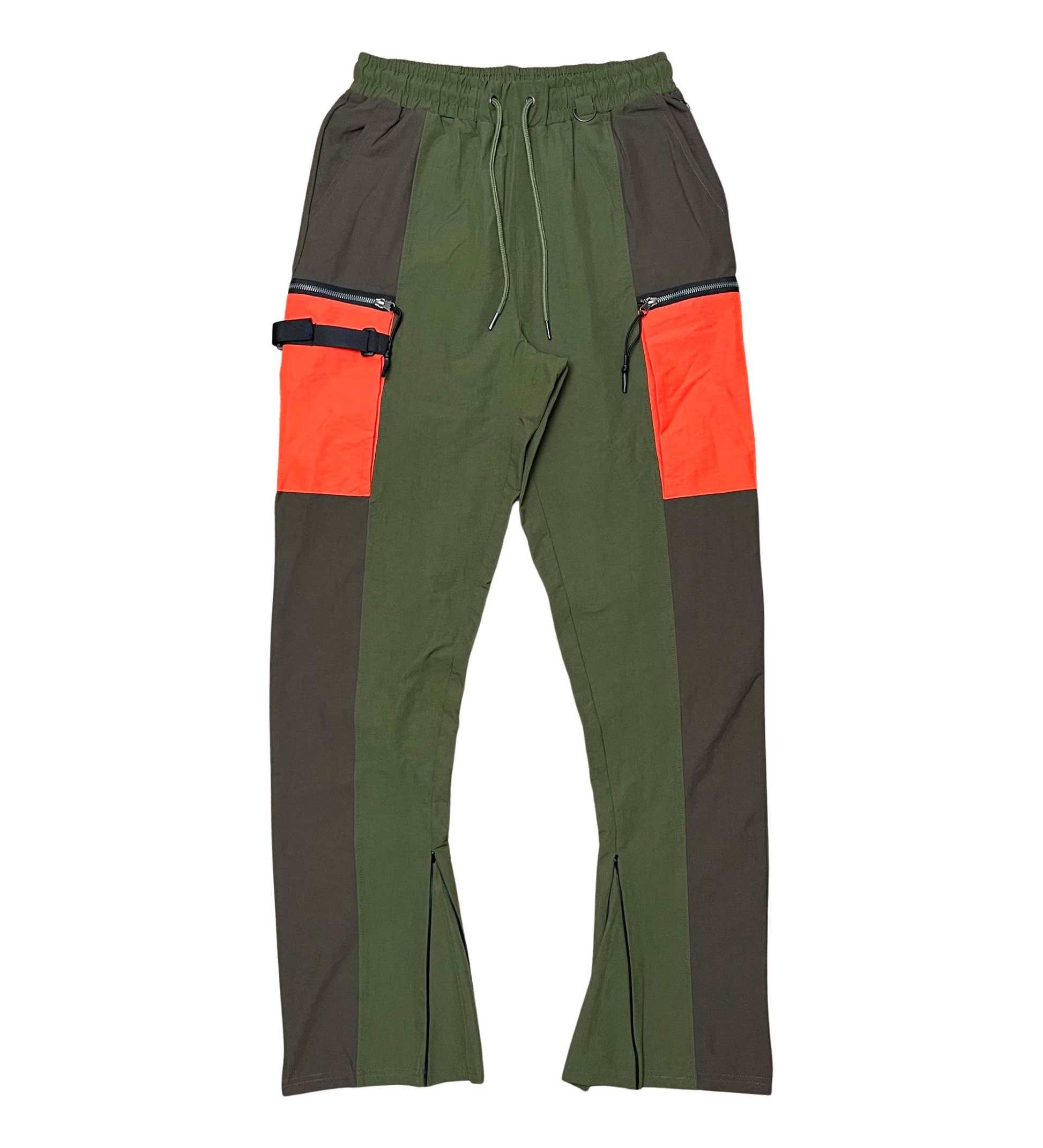 Stacked Nylon Color Block Jogger w/ Zipper Trim - Black | Motive _3