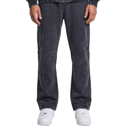 Unknown Sculpted Panel Acid-Wash Joggers
