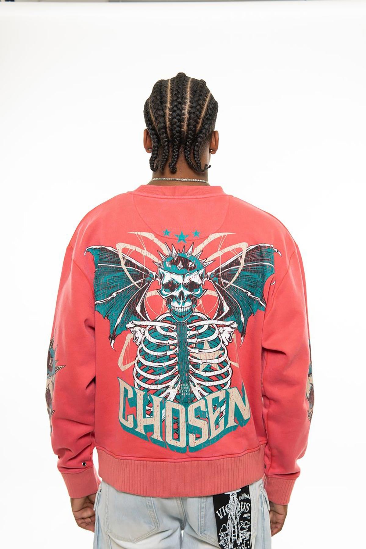 Chosen spiked skull oversized sweatshirt Rouge by Chosen - 2
