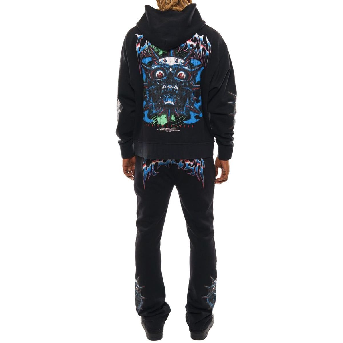 Crazy eyes oversized full zip hoodie set by Chosen, view 3