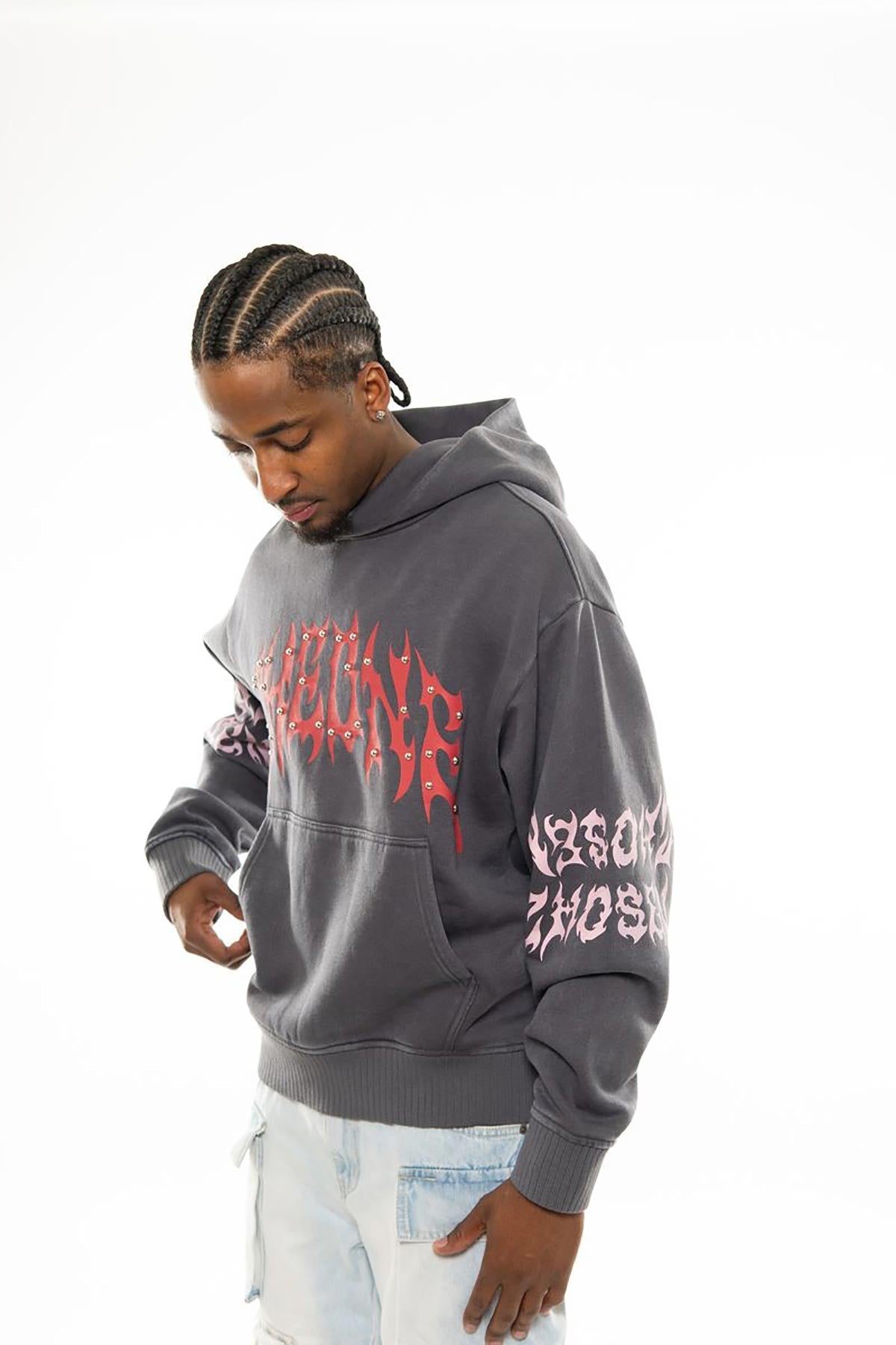 The one oversized pull-over hoodie Iron by Chosen - 2