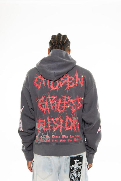 The one oversized pull-over hoodie Iron by Chosen - 4