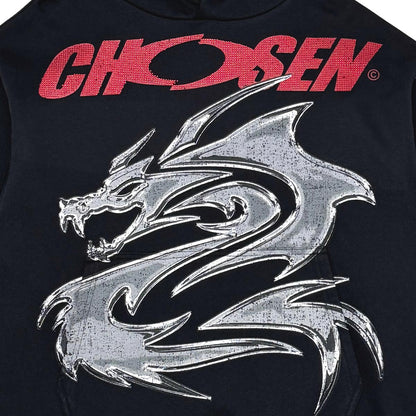 Chosen records oversized pull-over hoodie Black by Chosen - 3