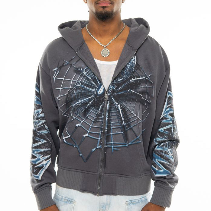Spider oversized full zip hoodie by Chosen, view 2