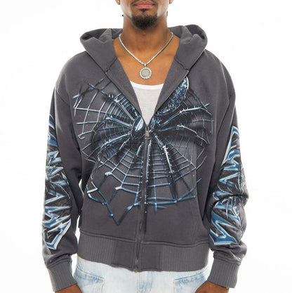 Spider oversized full zip hoodie