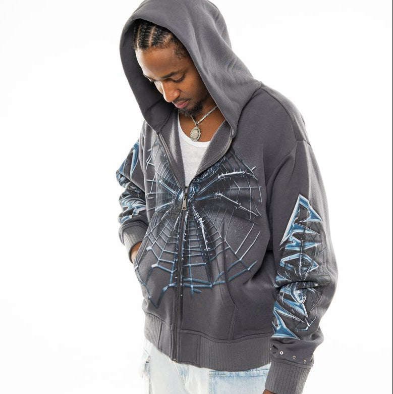 Spider oversized full zip hoodie By Chosen-3