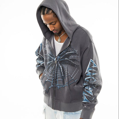 Spider oversized full zip hoodie By Chosen-3