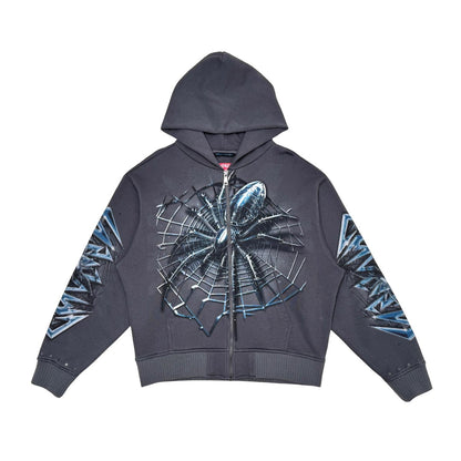 Spider oversized full zip hoodie set Iron by Chosen - 2
