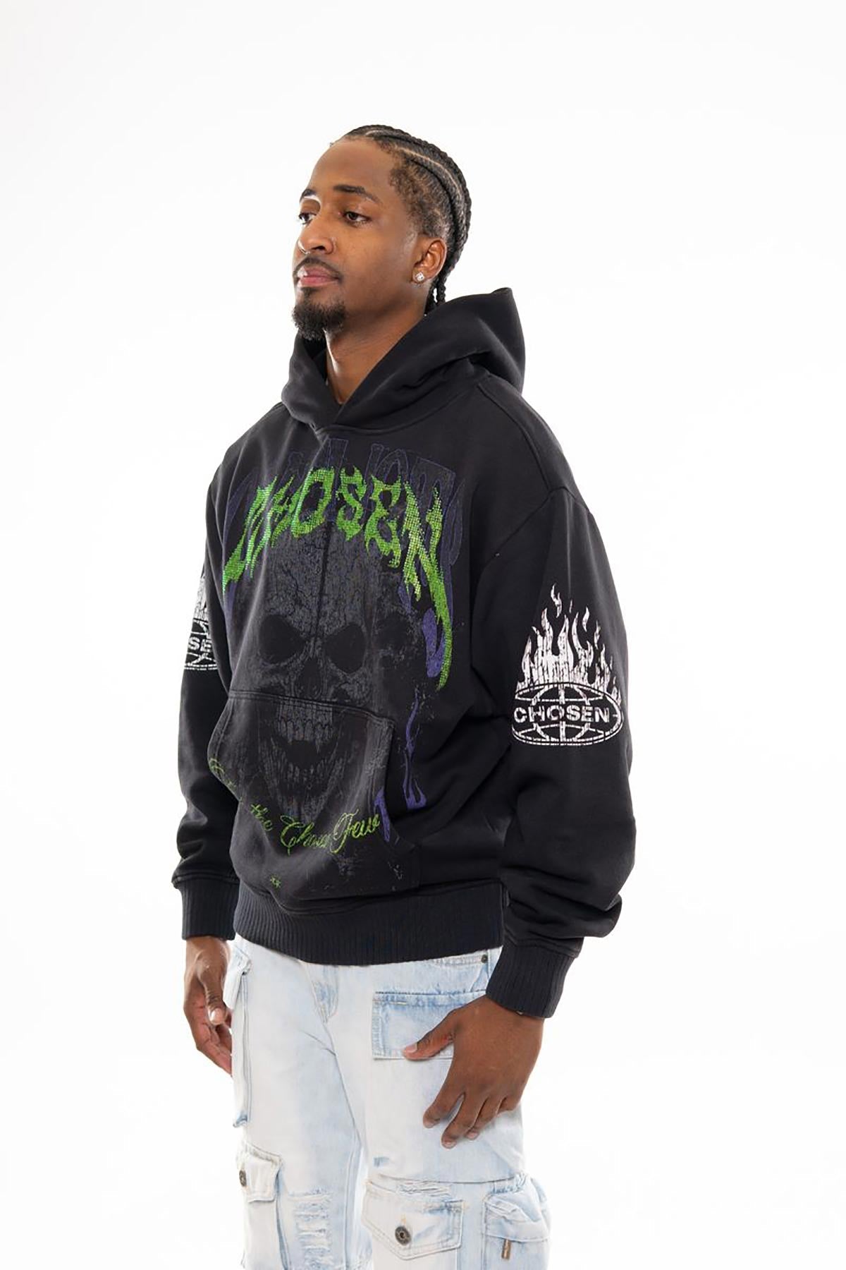 Conflicts oversized pull-over hoodie by Chosen, view 2