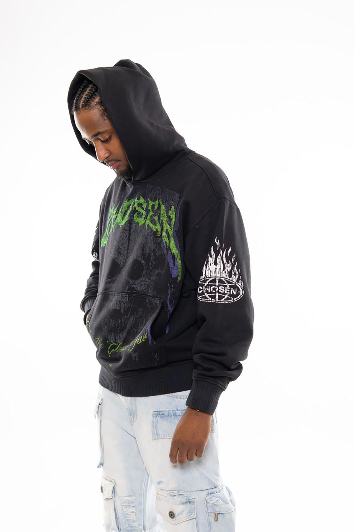 Conflicts oversized pull-over hoodie by Chosen, view 3