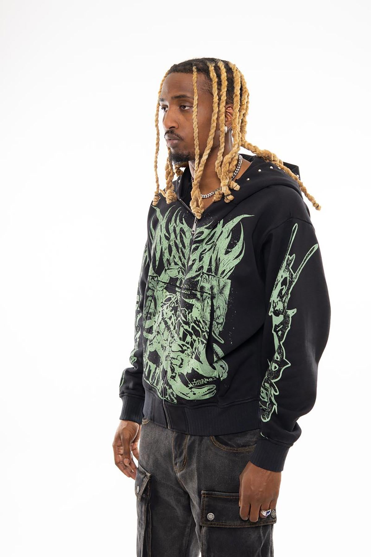 Scorpion oversized full zip hoodie Black by Chosen - 2