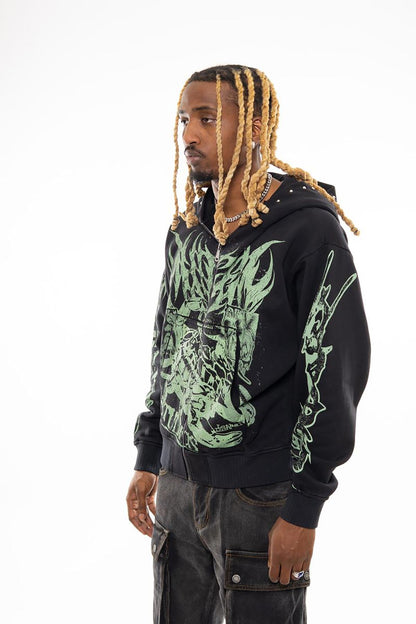 Scorpion oversized full zip hoodie Black by Chosen - 2