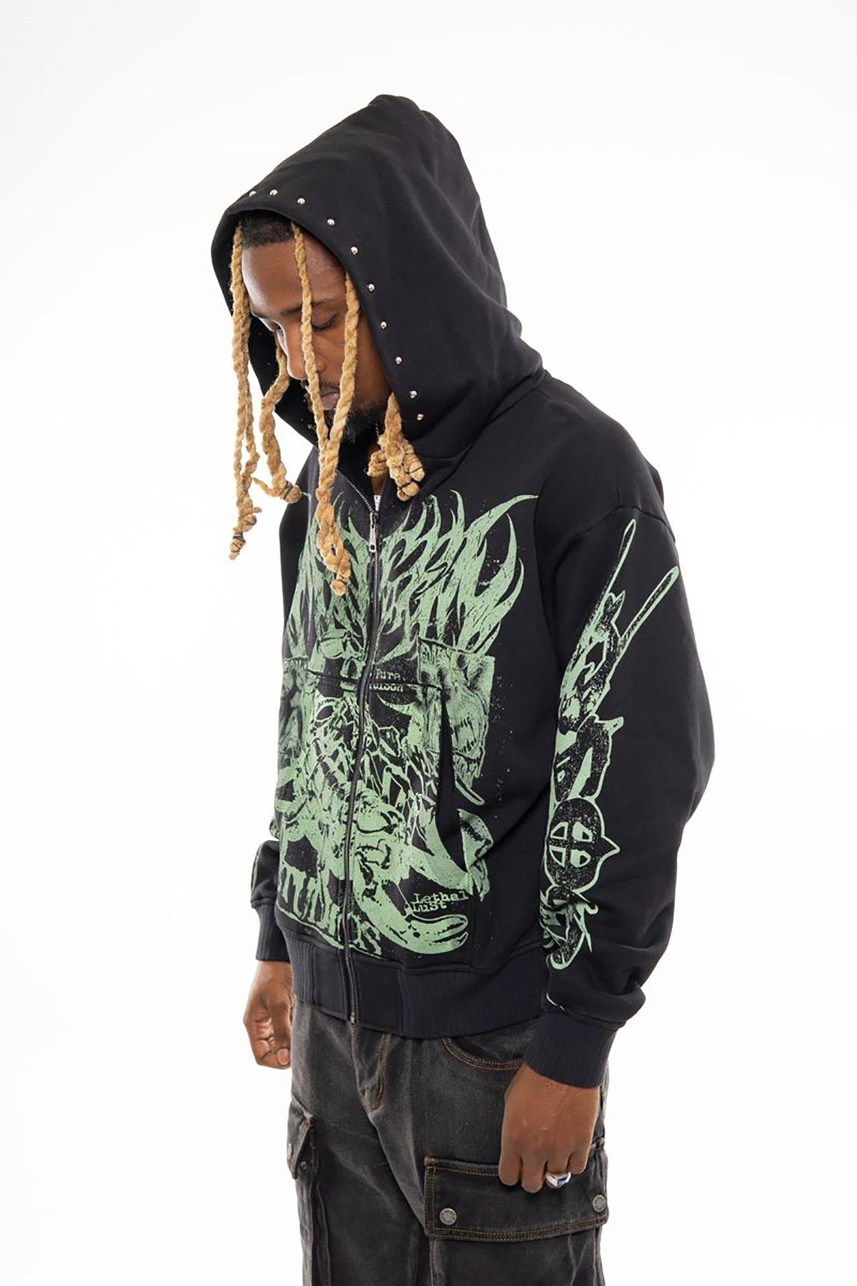 Scorpion oversized full zip hoodie by Chosen, view 3