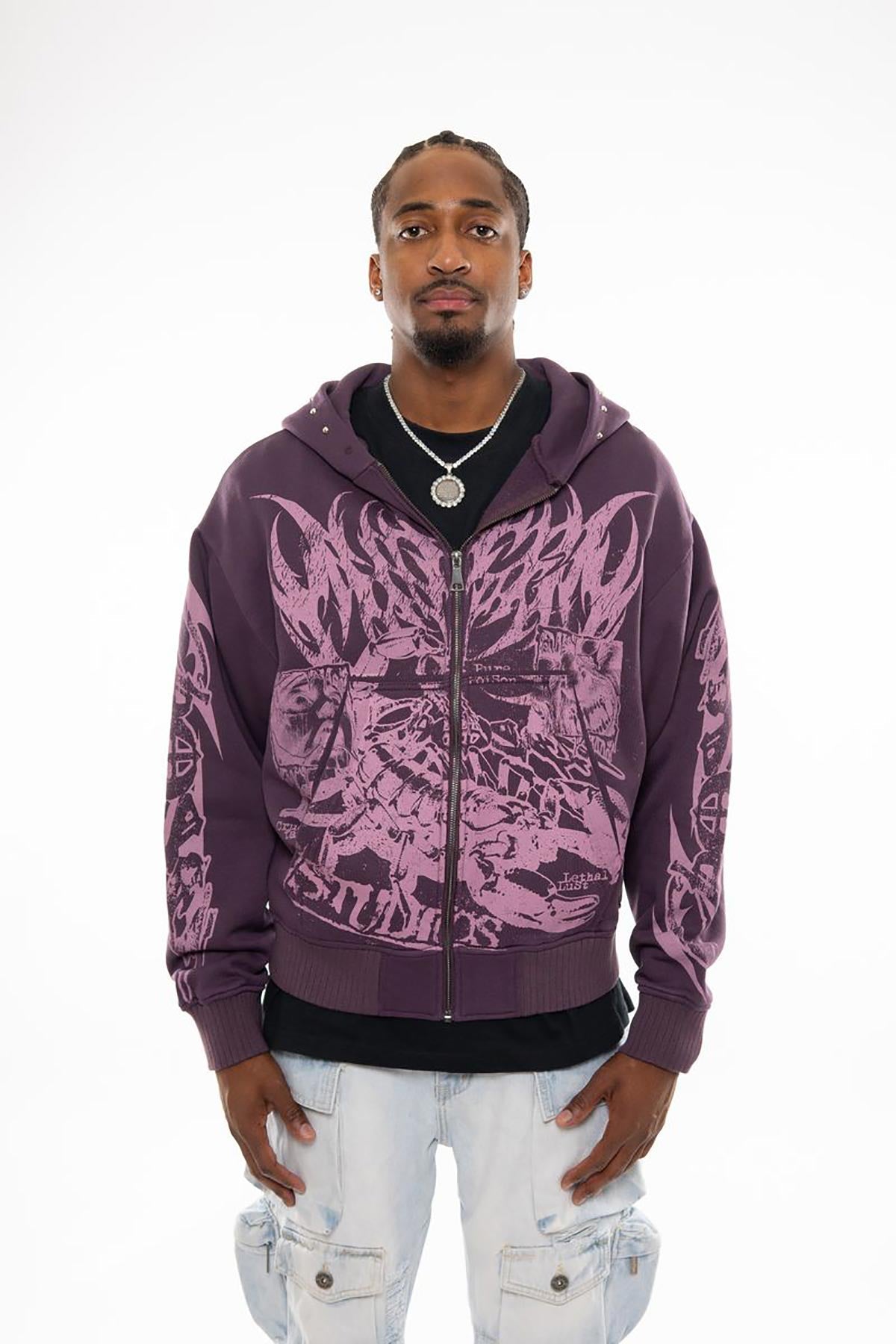 Scorpion oversized full zip hoodie by Chosen, view 7