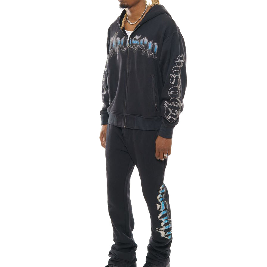 Anarchy oversized full zip hoodie set Black by Chosen - 1