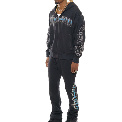 Anarchy oversized full zip hoodie set Black by Chosen - 1