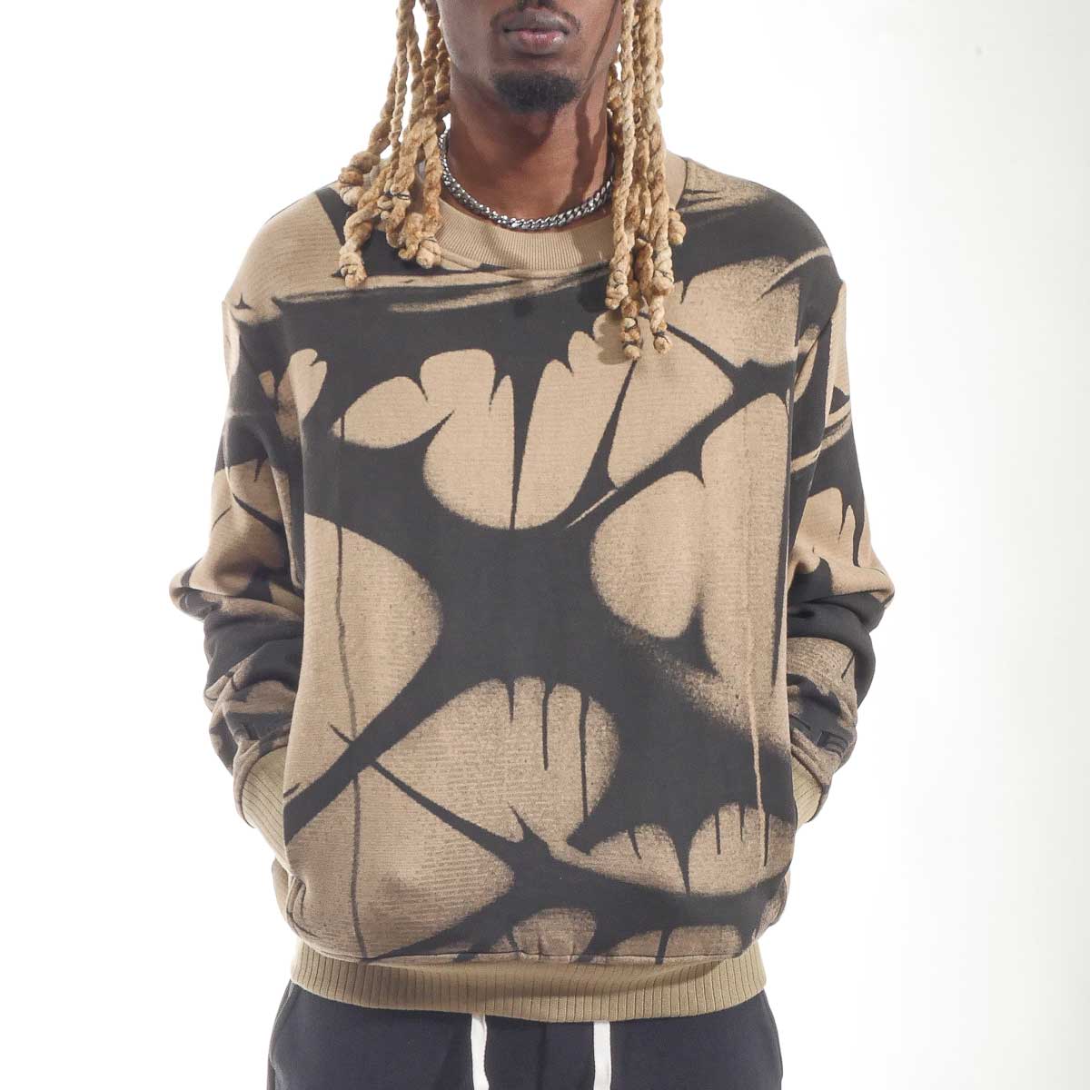 Pocketed Washed Thorn Crew Sand by Chosen - 3