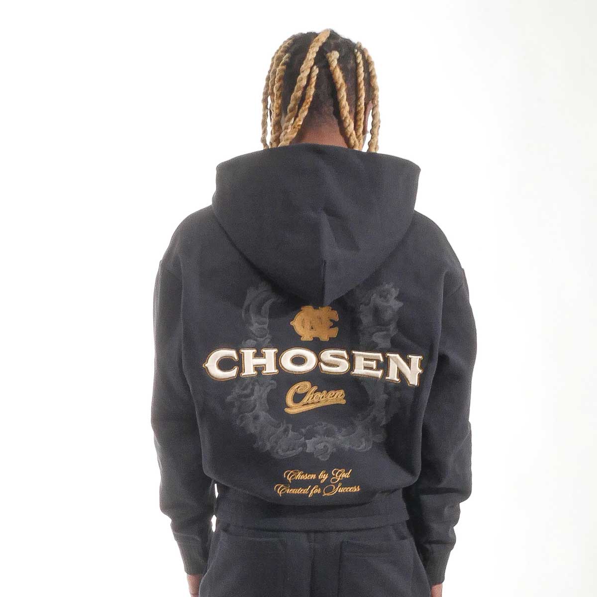 Washed Quarter Zip Frame Hoodie Black by Chosen - 2