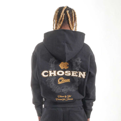 Washed Quarter Zip Frame Hoodie Black by Chosen - 2