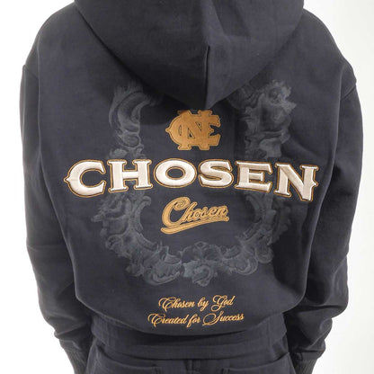 Washed Quarter Zip Frame Hoodie Black by Chosen - 4