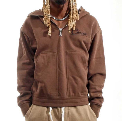 Washed Quarter Zip Frame Hoodie Carafe by Chosen - 1