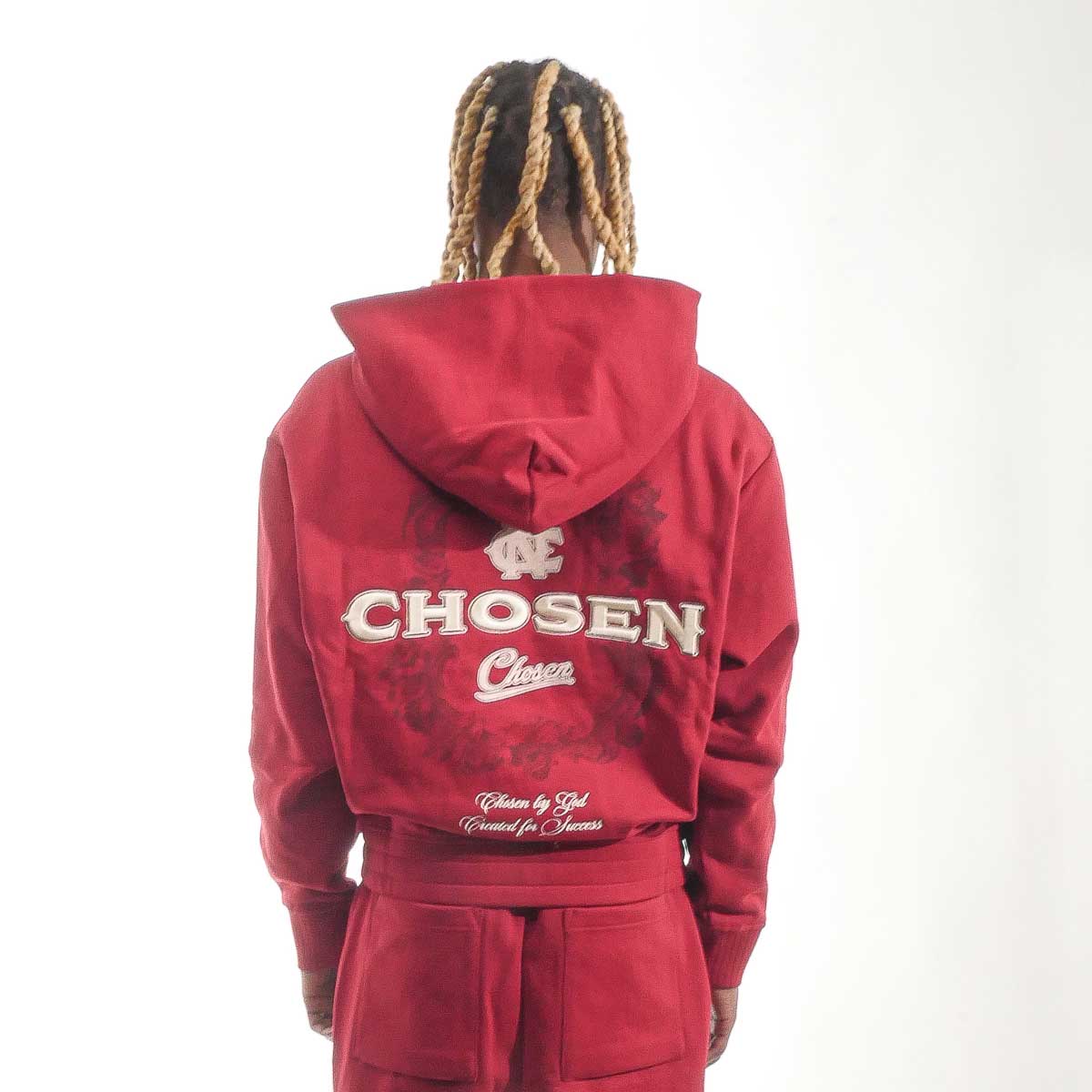 Washed Quarter Zip Frame Hoodie Rosewood by Chosen - 2