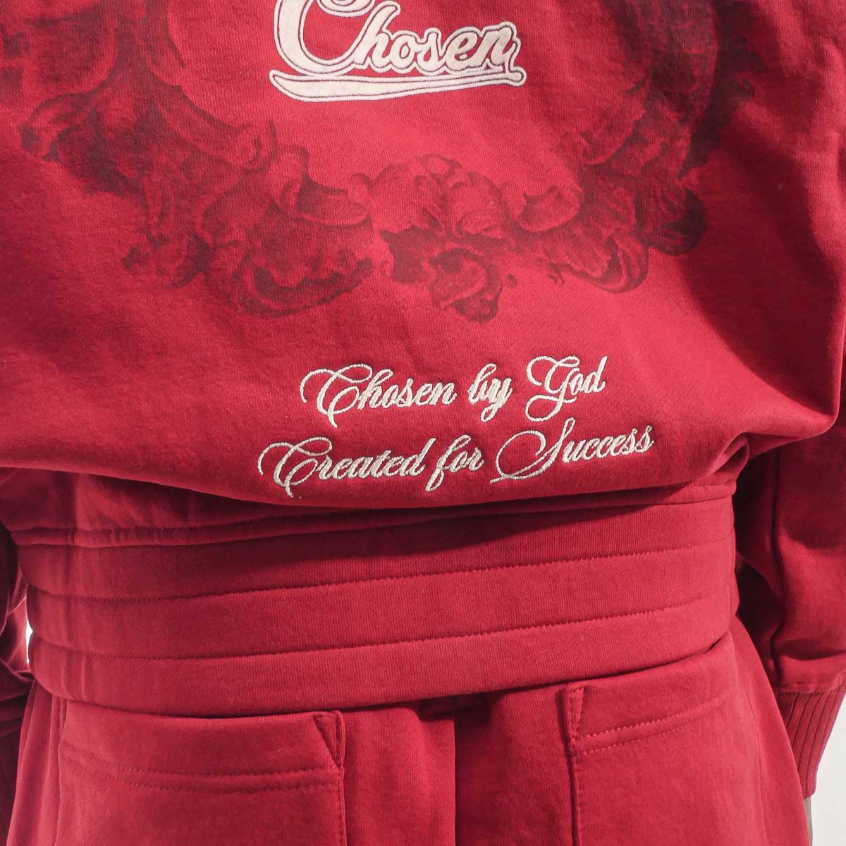 Washed Quarter Zip Frame Hoodie Rosewood by Chosen - 4