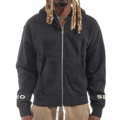 Washed Full-Zip Hoodie Black by Chosen - 1