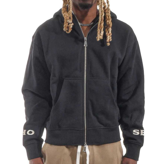 Washed Full-Zip Hoodie Black by Chosen - 1