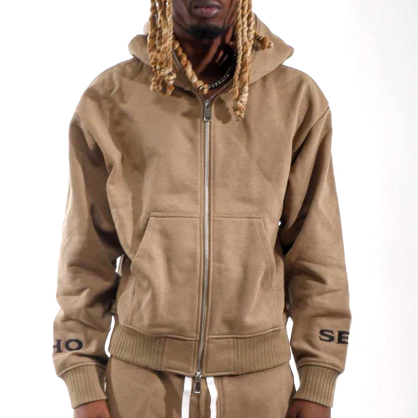 Washed Full-Zip Hoodie Sand by Chosen - 1