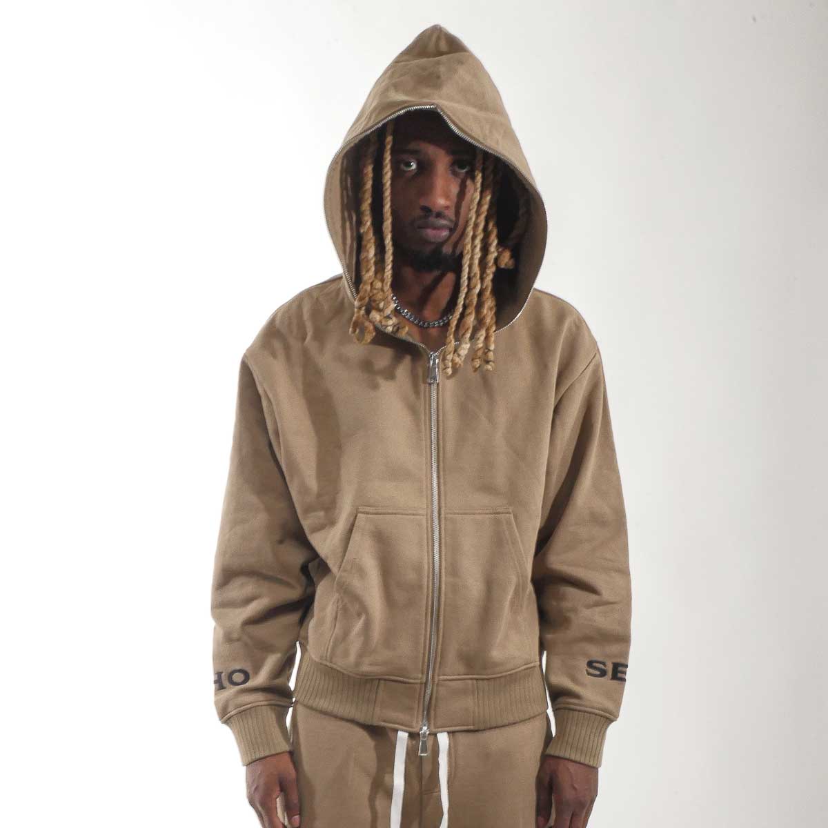 Washed Full-Zip Hoodie Sand by Chosen - 3