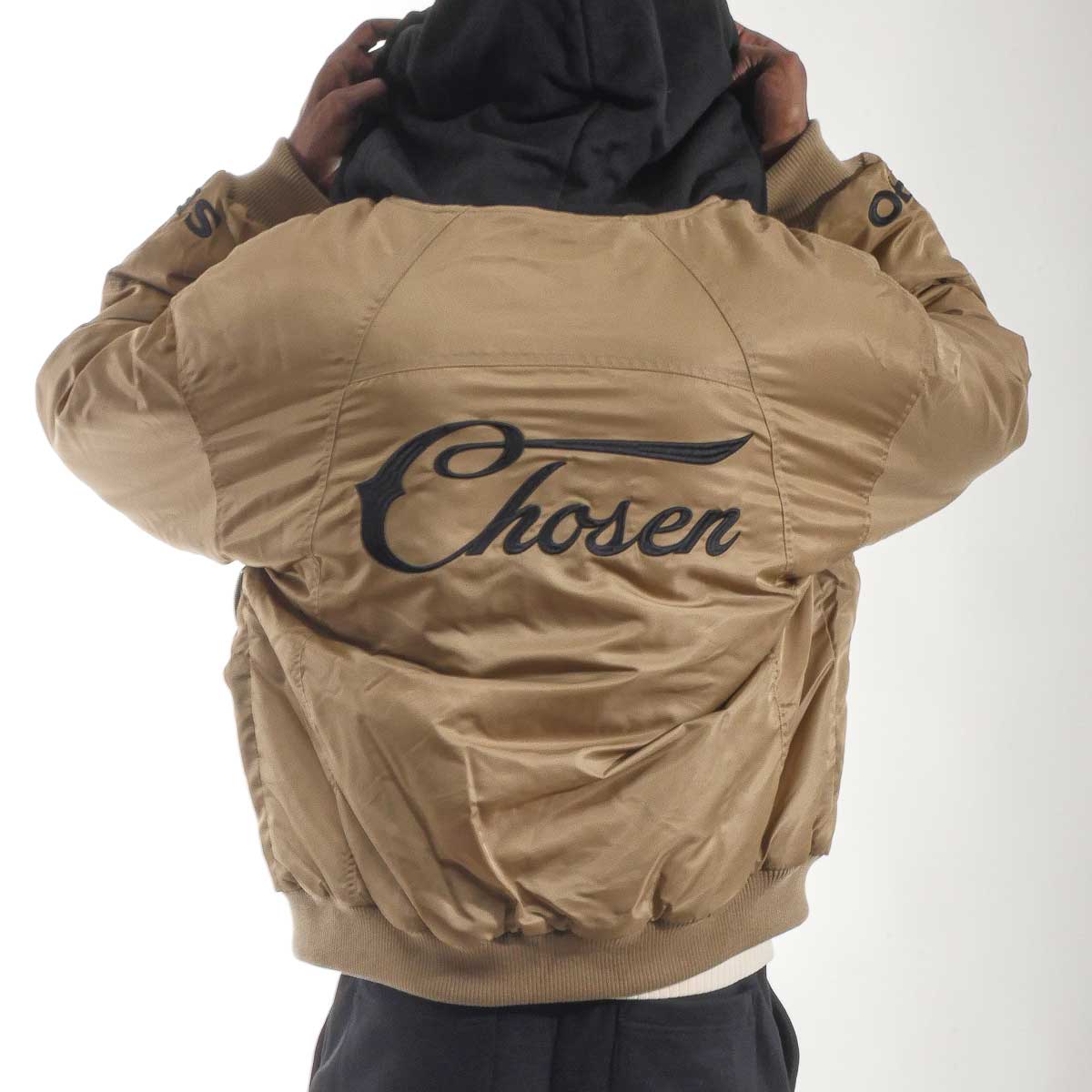 Relaxed Hooded Bomber Jacket Sand by Chosen - 2