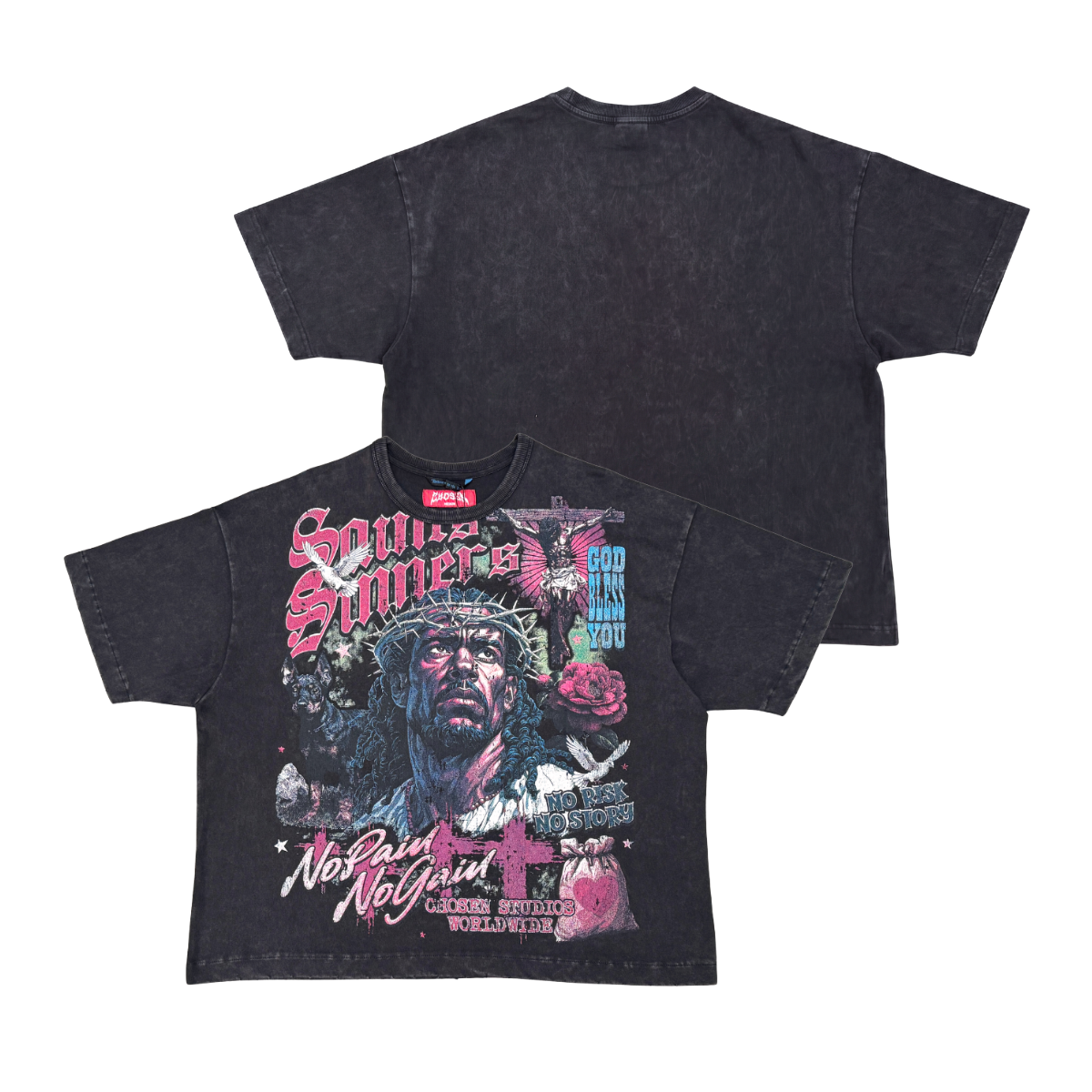 No Pain No Gain Vintage Jesus Graphic Tee by VIERICHEPARIS, view 6