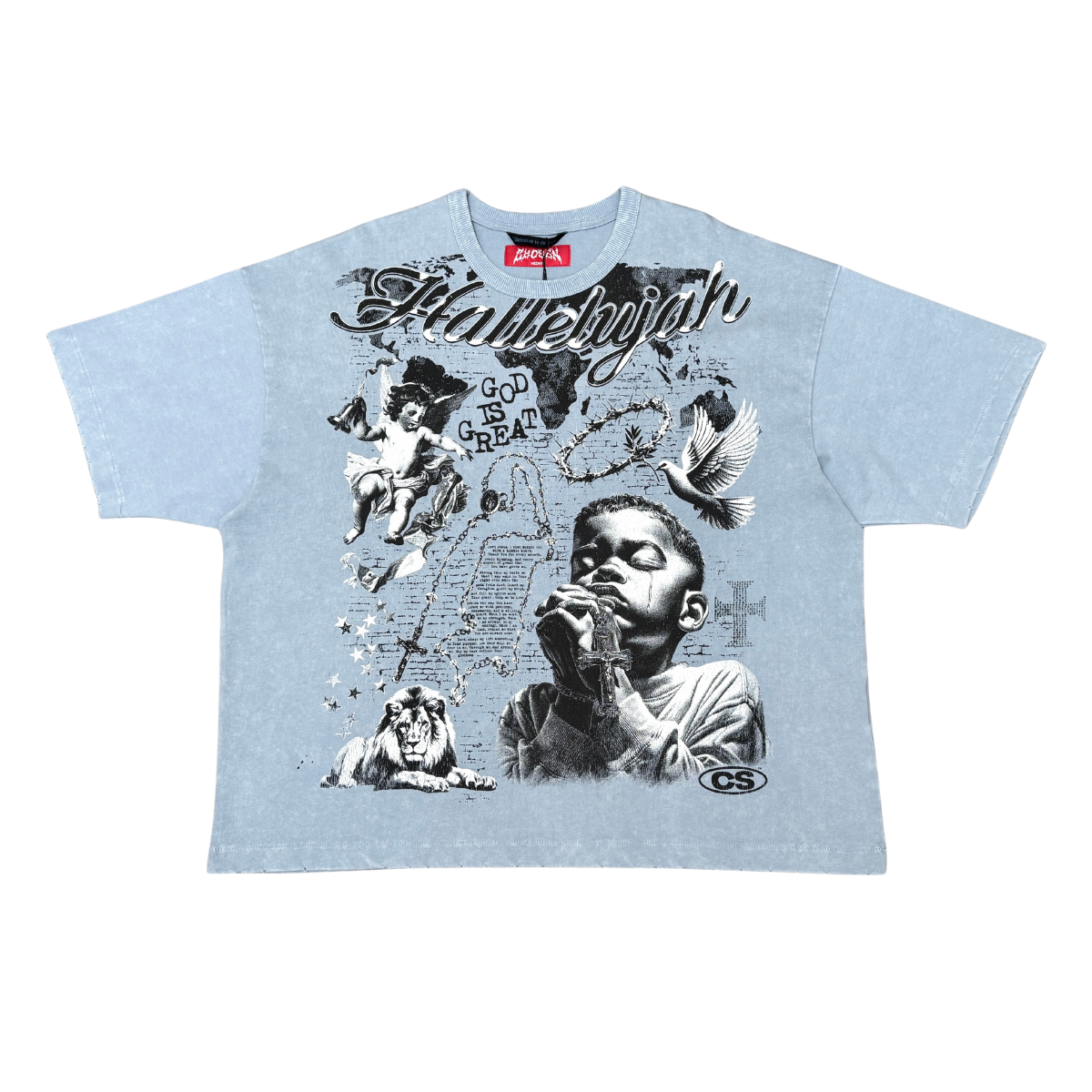 Praying Boy Vintage Graphic Tee by VIERICHEPARIS, view 8
