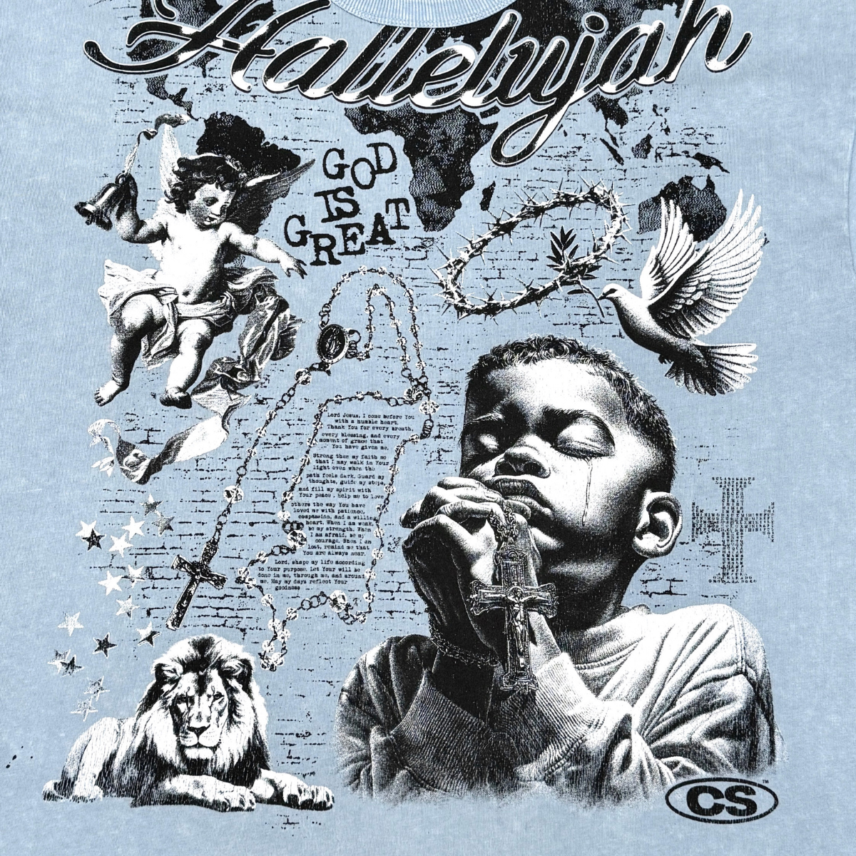 Praying Boy Vintage Graphic Tee by VIERICHEPARIS, view 9