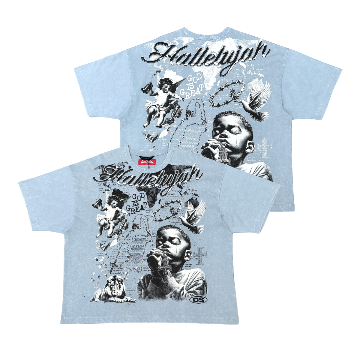 Praying Boy Vintage Graphic Tee by VIERICHEPARIS, view 12