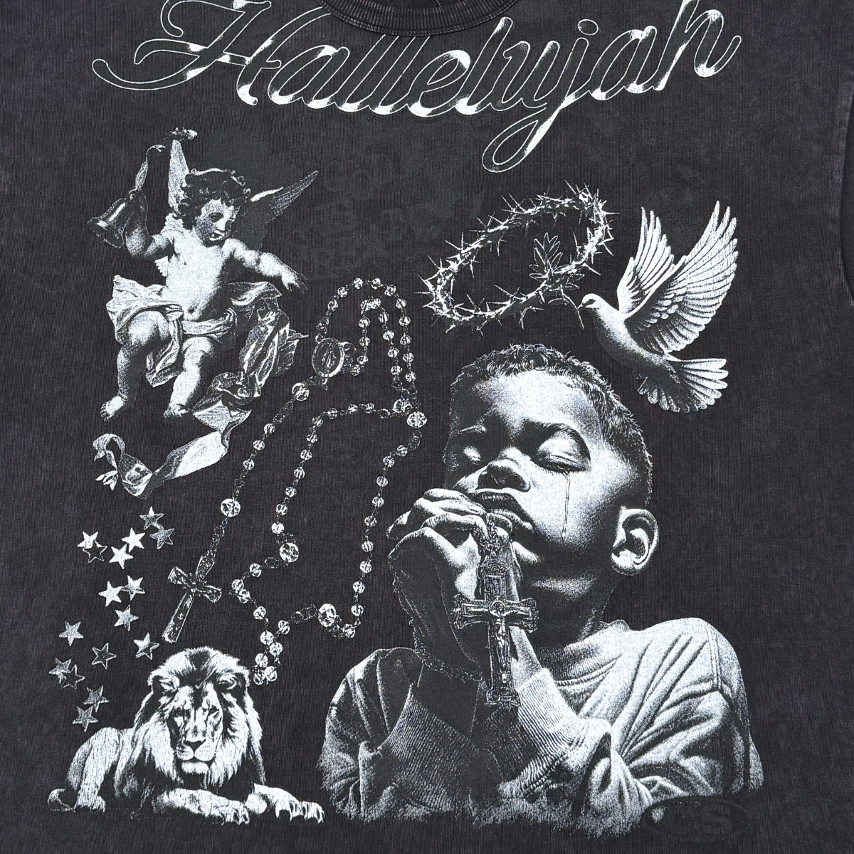 Praying Boy Vintage Graphic Tee by Chosen, view 4