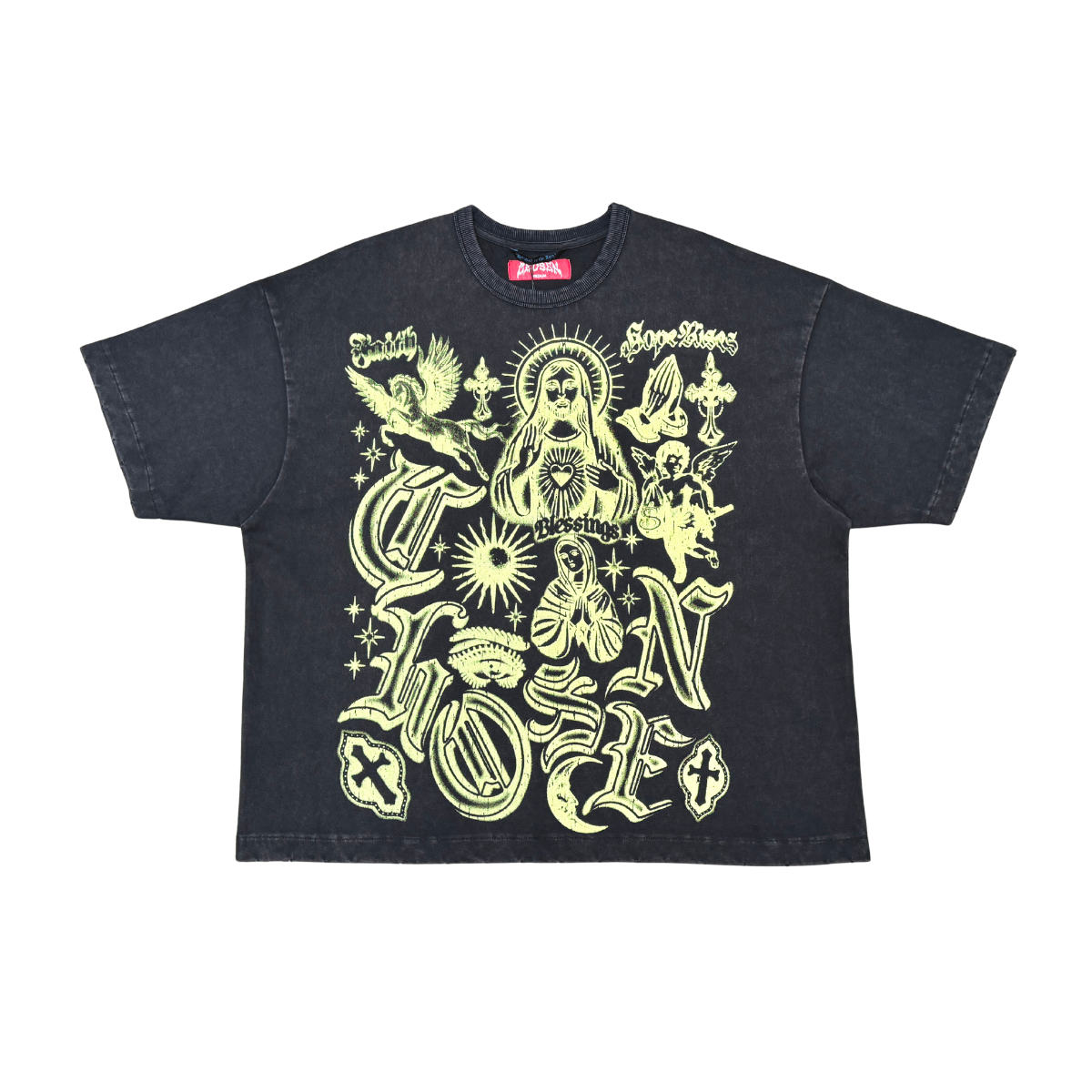 Blessings Neon Graphic Vintage Tee by Chosen, view 3