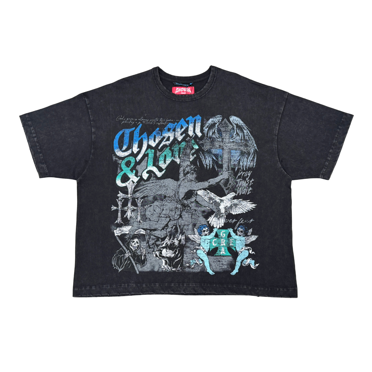 Chosen & Loved Vintage Angel Graphic Tee by VIERICHEPARIS, view 3