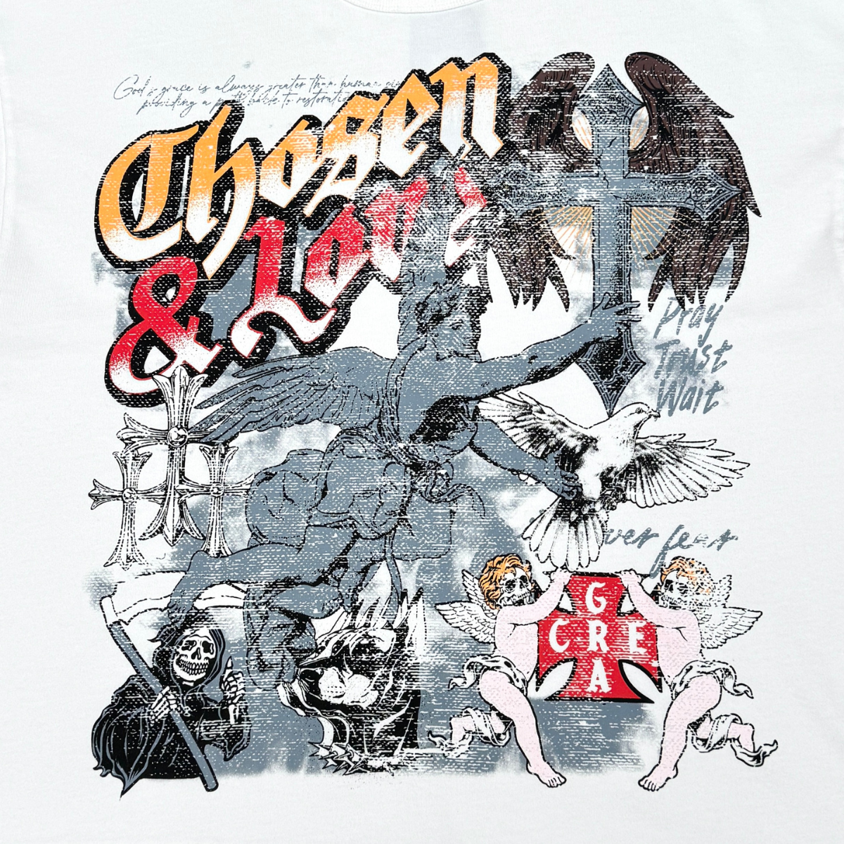 Chosen & Loved Vintage Angel Graphic Tee by VIERICHEPARIS, view 9