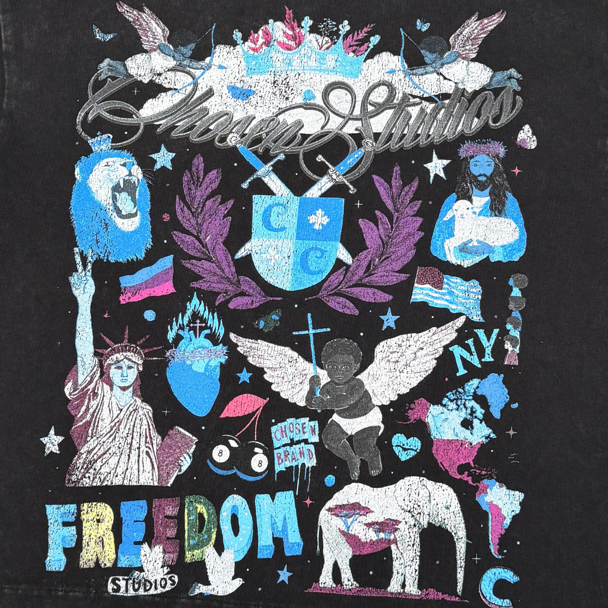 Freedom Crest Collage Tee by VIERICHEPARIS, view 4