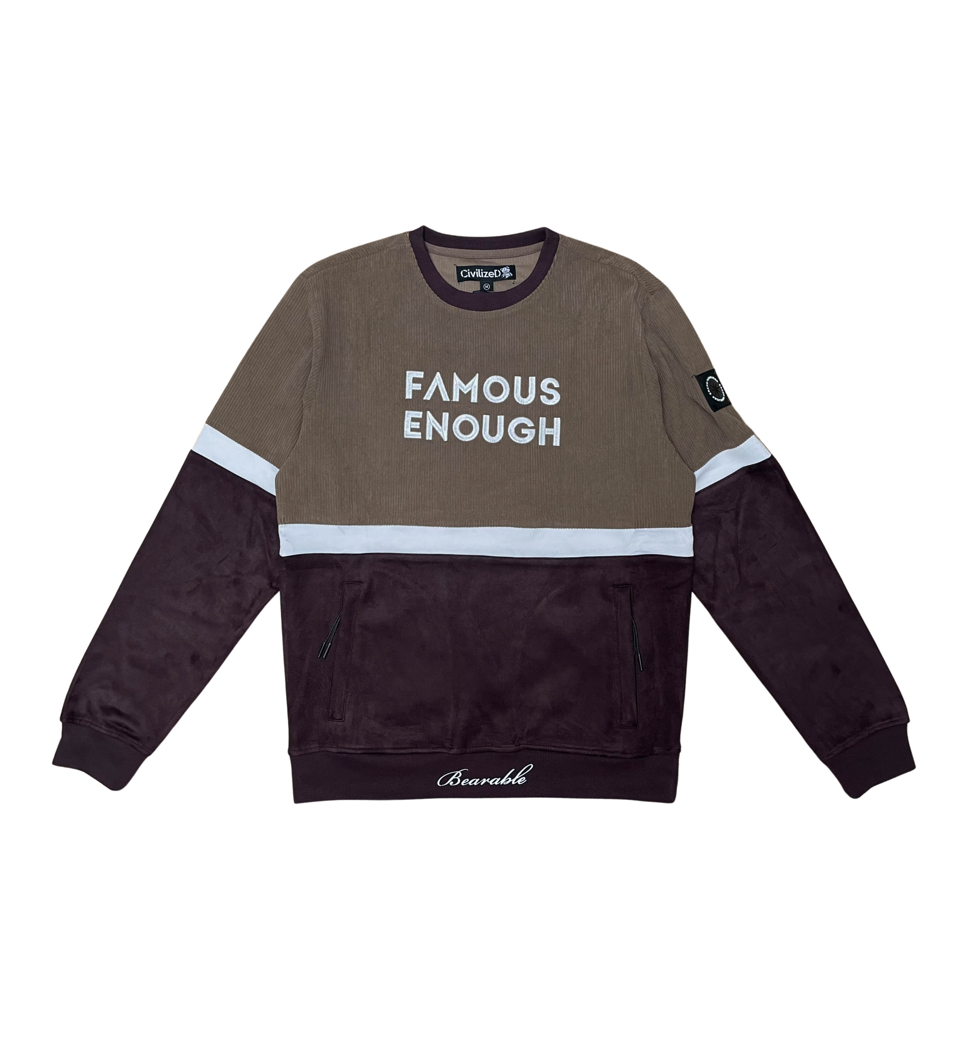 Velvet And Corduroy Mix Jogger Set - Grape | Civilized _2