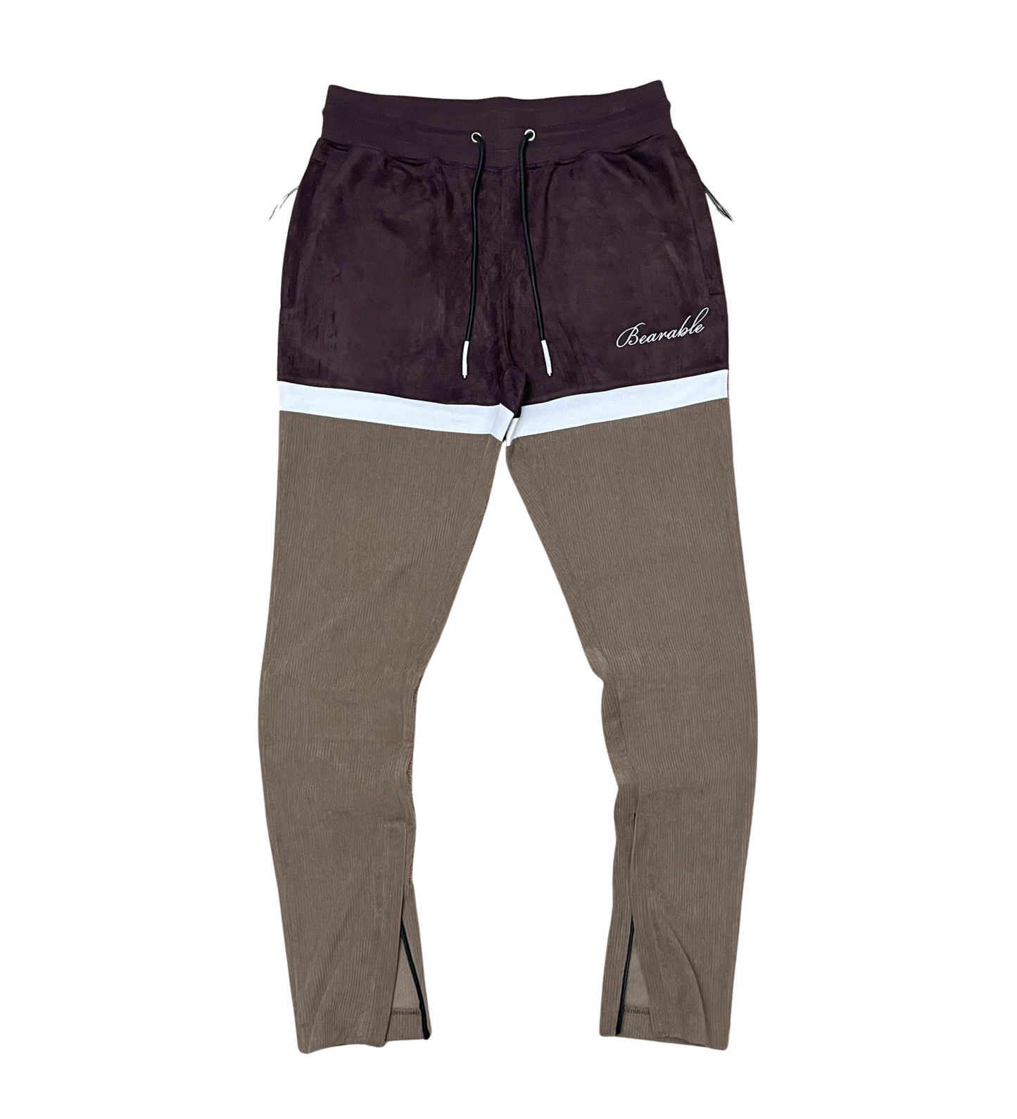 Velvet And Corduroy Mix Jogger Set - Grape | Civilized _5