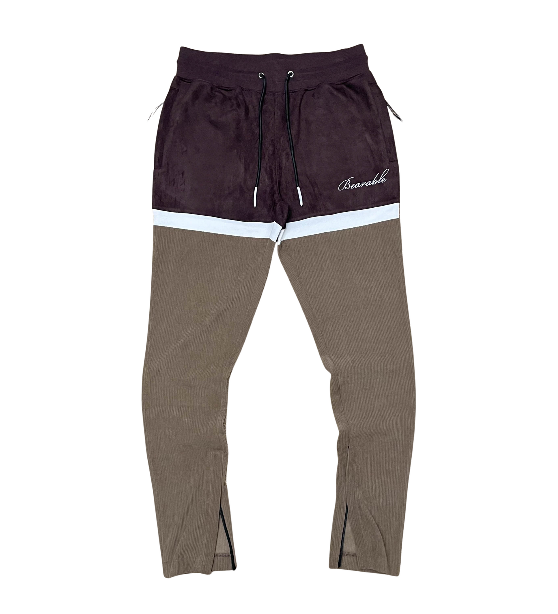 Velvet And Corduroy Mix Jogger Set - Grape | Civilized _5