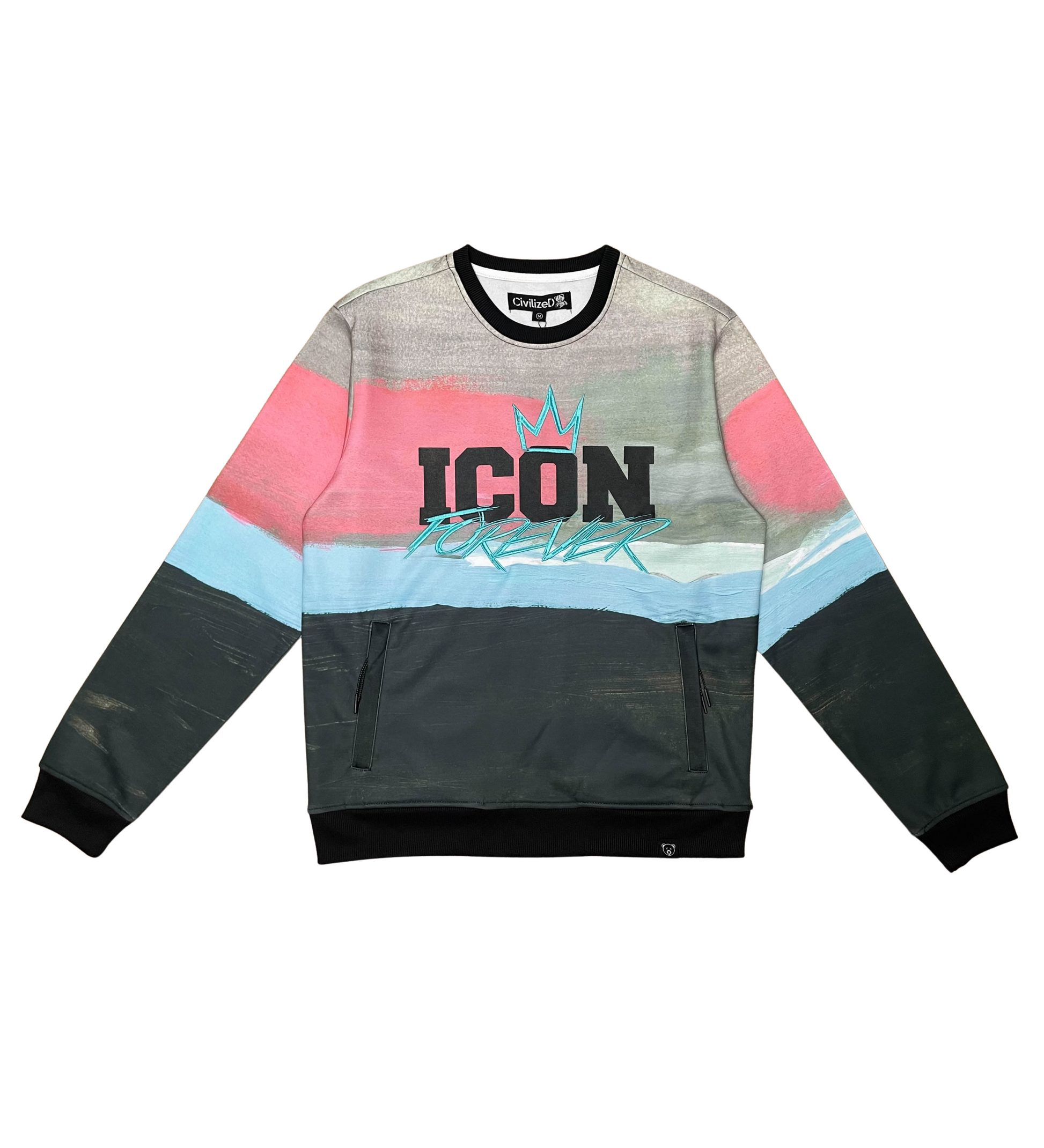 Icon Embroidered Poly Jersey Jogger Set - Gray | Civilized _2